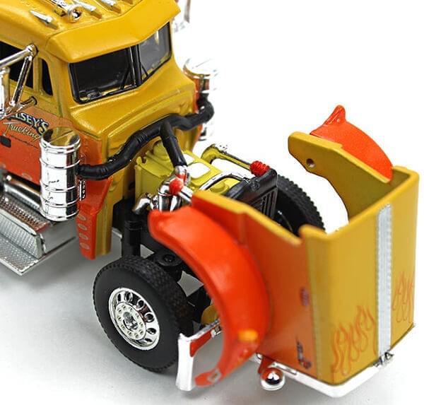 1:64th Scale Peterbilt 359 with 53' Wilson Road Brute Flatbed Trailer Ron Kelsey's Trucking Sunrise Express