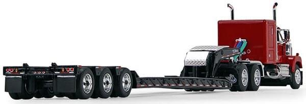 First Gear's 1:64th Scale Mack Super-Liner with Tri-Axle Lowboy Trailer (Red/Black)