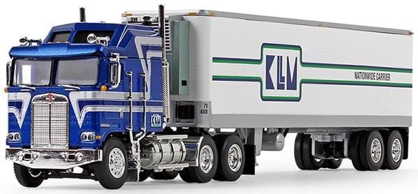 1:64th Scale Kenworth K100 COE with 40' Reefer Van Trailer for KLLM Transport Services