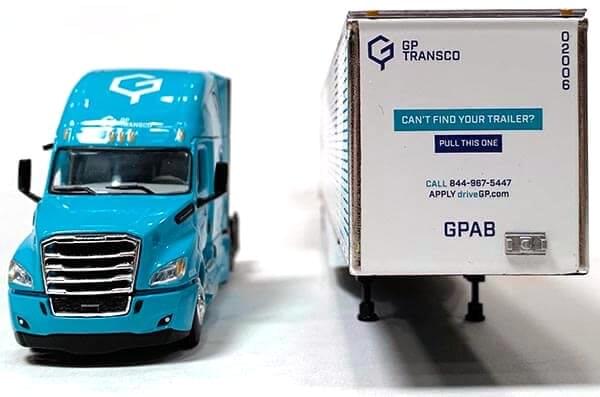 DCP by First Gear's 1:64th Scale 2018 Freightliner Cascadia "GP Transco"